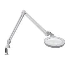 Load image into Gallery viewer, Omega 5 magnifying lamp against a white background, with table clamp.