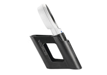 Load image into Gallery viewer, Black stand for Mobilux LED, shown with Mobilux LED in upright position