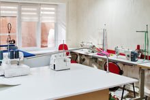 Load image into Gallery viewer, Slimline table lamp in a sewing workshop