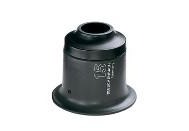 Load image into Gallery viewer, Small circular, black magnifier with round base and eyepiece
