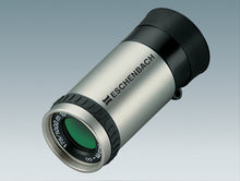 Load image into Gallery viewer, Silver cylindrical monocular with black eye-piece and Eschenbach logo printed onto silver housing, and black grip ring.
