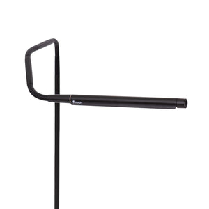 Daylight Electra, slim black lamp with Daylight branding on anti-glare shade